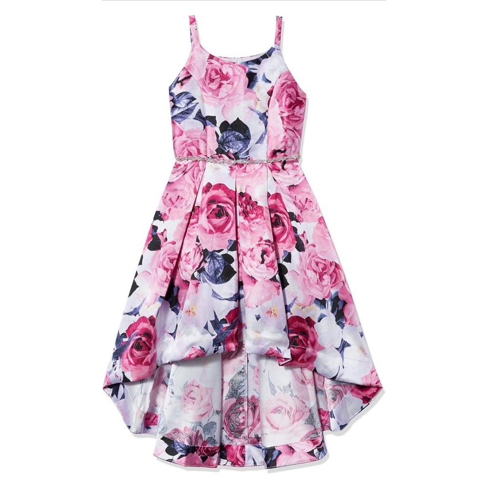 Speechless Girl's Pink Purple Floral Special Occasion Dress Rhinestones sz 10
